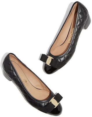 (Women) FERRAGAMO Vara Quilted Mid-Heel 'Black Bow' 01M832-672114 Purchase (Women) FERRAGAMO Vara Quilted Mid-Heel 'Black Bow' 01M832-672114
