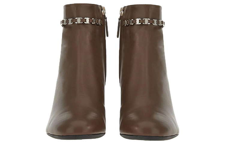 (W) FERRAGAMO Vara Short Boot 'Brown Chain' 圖 4