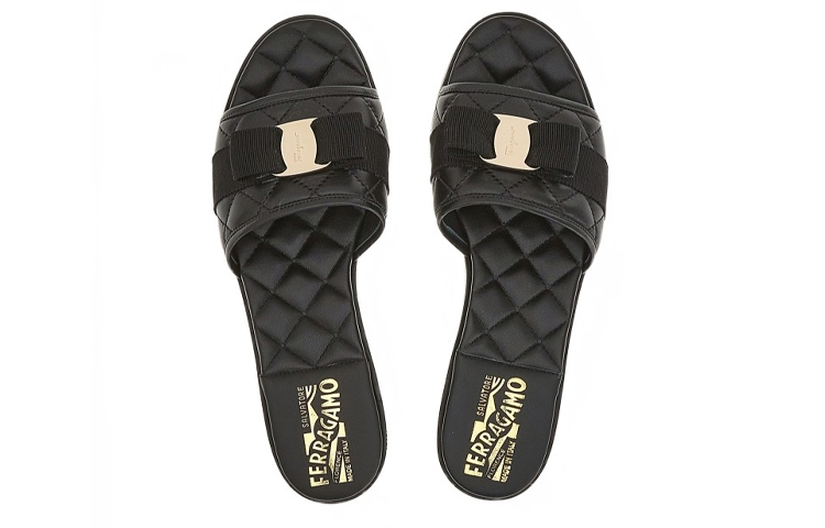 Shop (W) 페라가모 바라 슬라이드 '블랙 보우' 01D474-753739