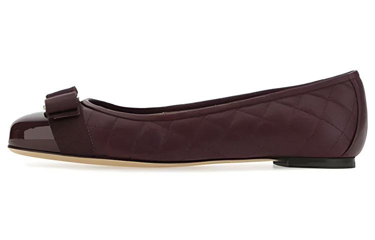 (W) FERRAGAMO Varina 'Burgundy Leather Ballet Flat'