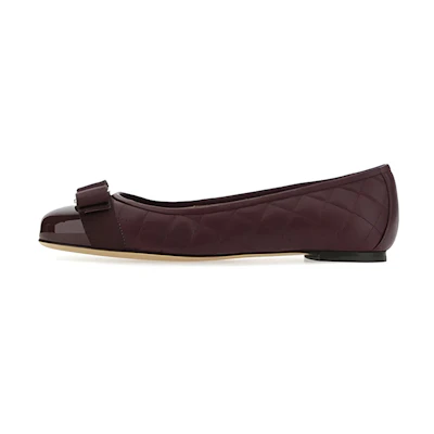 (W) FERRAGAMO Varina 'Burgundy Leather Ballet Flat'