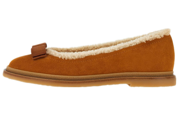 (Women) FERRAGAMO Varina 'Camel Winter Ballet Flats' 01D933-756701