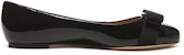 (W) FERRAGAMO Varina 'Kasut Flat Kulit Hitam Berkilat' 01A181-574556