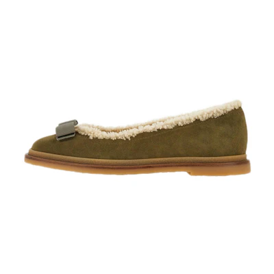 (W) FERRAGAMO Varina 'Green Ballet Flats'