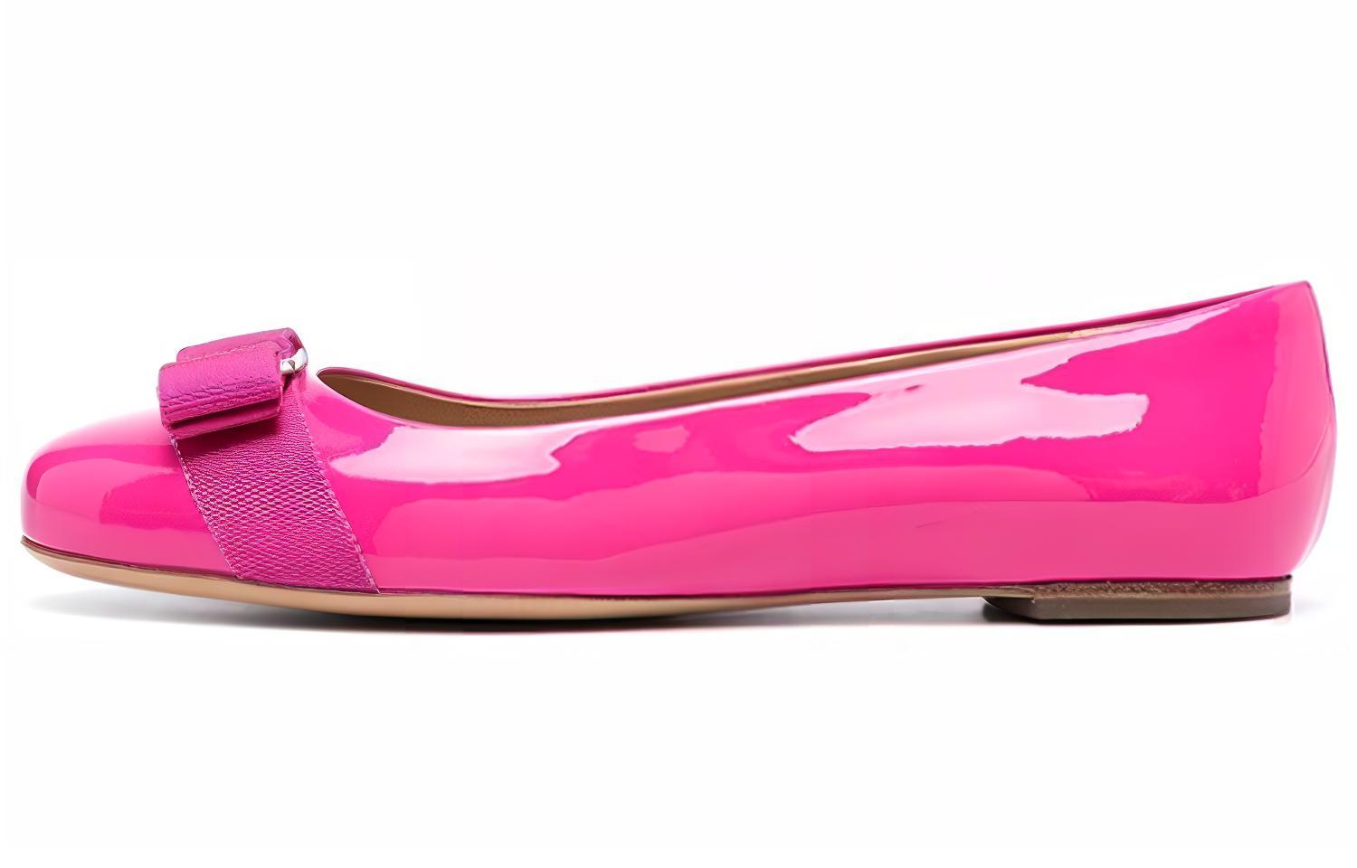 Buy Ferragamo 菲拉格慕 Varina 亮面皮革平底鞋 女款 粉紫色