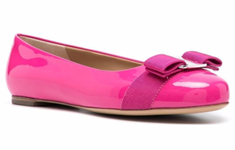 Order Ferragamo 菲拉格慕 Varina 亮面皮革平底鞋 女款 粉紫色