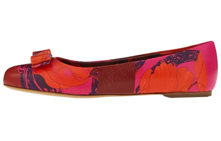 (W) FERRAGAMO Varina Icon Ballerina Shoes Purple 'Red'