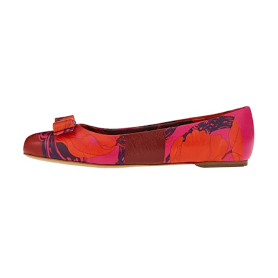 (W) FERRAGAMO Varina Icon Ballerina Shoes Purple 'Red'