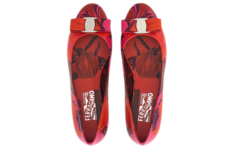 (W) FERRAGAMO Varina Icon Ballerina Shoes Purple 'Red' 圖 4