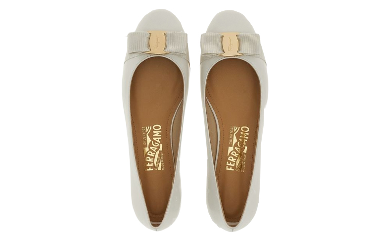 (W) FERRAGAMO Varina 'White Ballet Flats' 圖 3