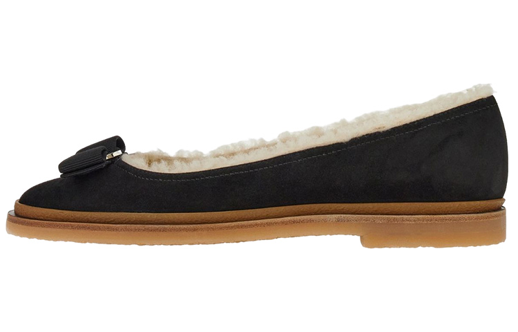 (W) FERRAGAMO Varina 'Winter Ballet Flat - Black'
