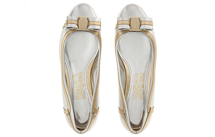 (W) FERRAGAMO Varina Ballet Flats 'Silver' 圖 3