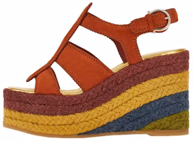 (Women) FERRAGAMO Velvet Calfskin Espadrille Wedge 'Fashion Sandal Red' 01E353-758787 (Women) FERRAGAMO Velvet Calfskin Espadrille Wedge 'Fashion Sandal Red' 01E353-758787