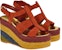 (Women) FERRAGAMO Velvet Calfskin Espadrille Wedge 'Fashion Sandal Red' 01E353-758787