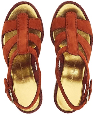(Women) FERRAGAMO Velvet Calfskin Espadrille Wedge 'Fashion Sandal Red' 01E353-758787 Lookbook (Women) FERRAGAMO Velvet Calfskin Espadrille Wedge 'Fashion Sandal Red' 01E353-758787