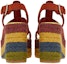Shop (Women) FERRAGAMO Velvet Calfskin Espadrille Wedge 'Fashion Sandal Red' 01E353-758787