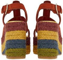 Shop (W) FERRAGAMO Sandal Wedges Espadrille Beludru Kulit Anak Sapi Merah 01E353-758787