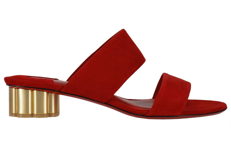 (W) FERRAGAMO Velvet Fashion Sandals 'Red' 圖 2