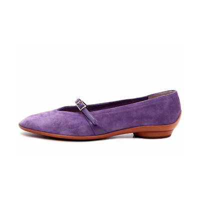 (W) FERRAGAMO Velvet Flat 'Purple'