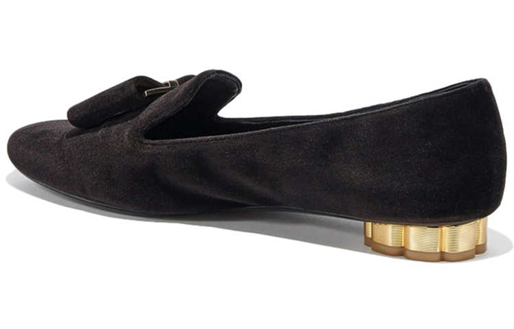 (W) FERRAGAMO Velvet Loafers 'Black' 圖 3