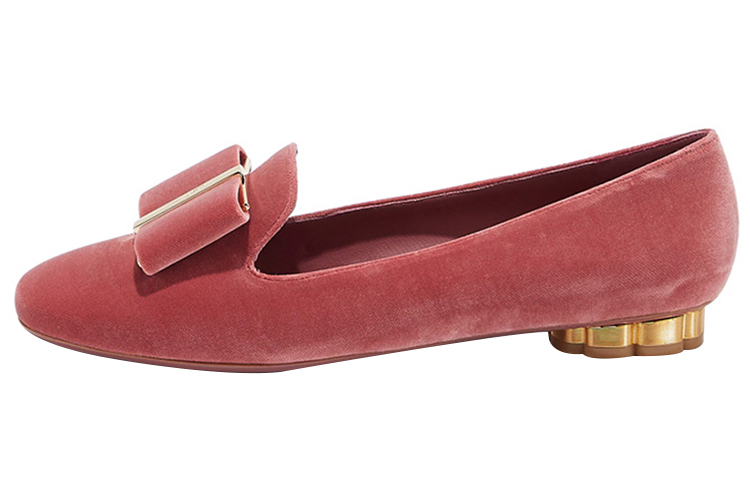 Buy Ferragamo 菲拉格穆 天鵝絨平底鞋 女款 紅色