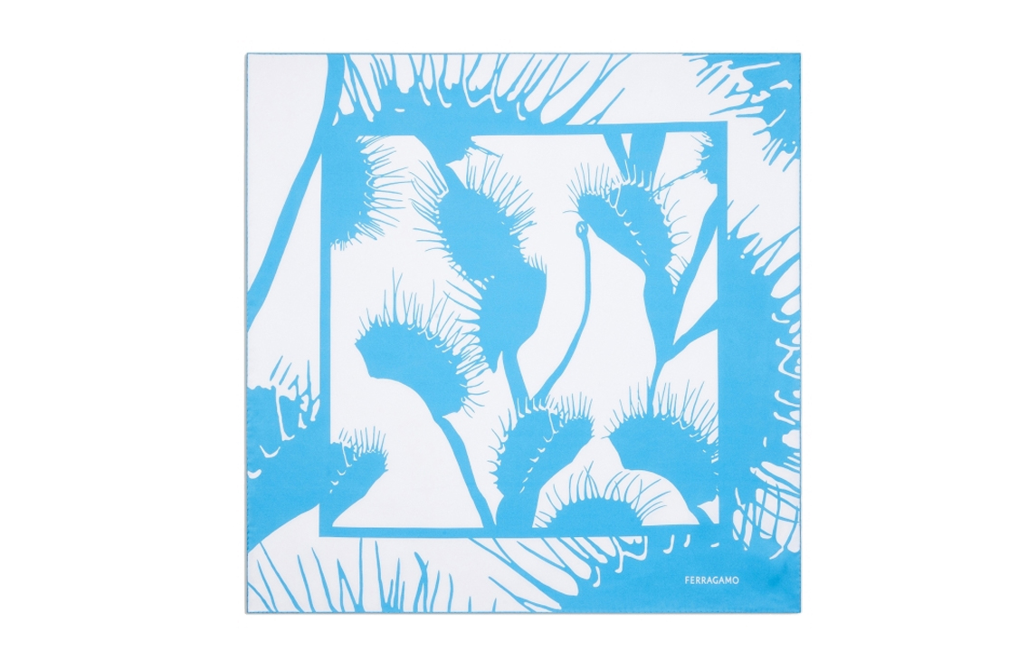 (Women) FERRAGAMO Venus Print Silk Scarf Women’s - Blue/White 310169773418