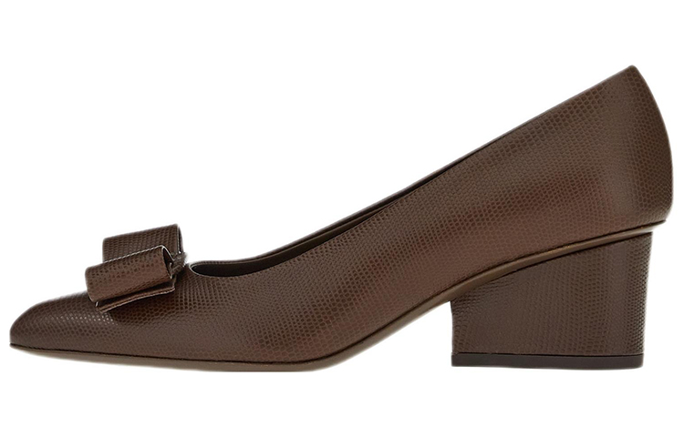 (W) FERRAGAMO Ornament Pump Green 'Brown'