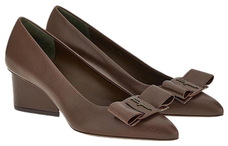 (W) FERRAGAMO Ornament Pump Green 'Brown' 圖 2