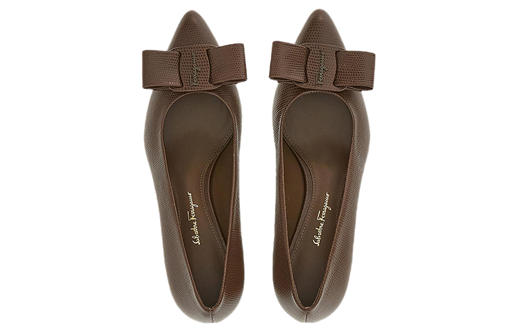 (W) FERRAGAMO Ornament Pump Green 'Brown' 圖 3