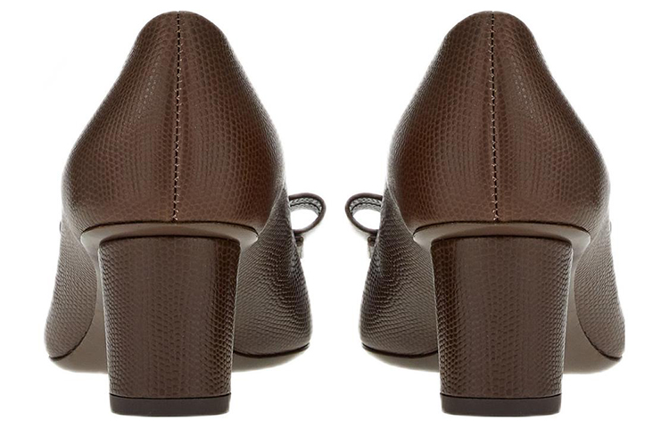 (W) FERRAGAMO Ornament Pump Green 'Brown' 圖 4