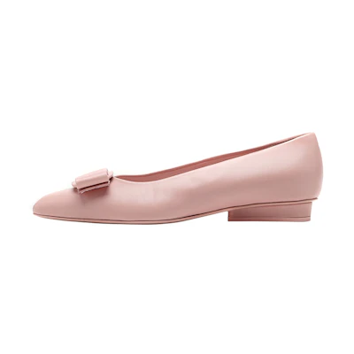 (W) FERRAGAMO Viva Pointed Ballet Flats 'Pink'