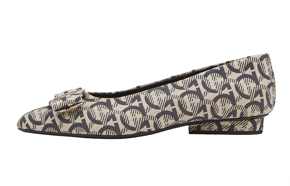 (Women) FERRAGAMO Viva Ballet Flat 'Beige Black' 01R456-733604