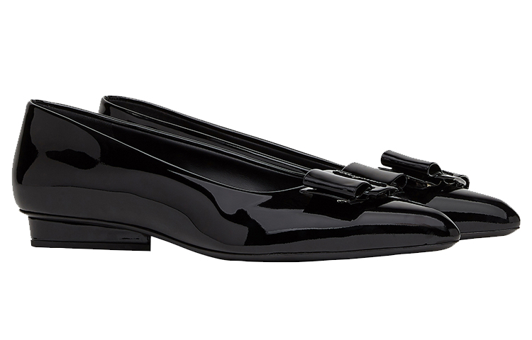 (W) FERRAGAMO Viva Ballet Flats 'Patent Black' 圖 2