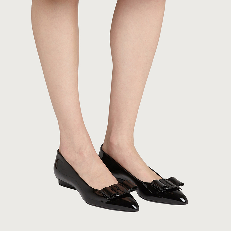 (W) FERRAGAMO Viva Ballet Flats 'Patent Black' 圖 5