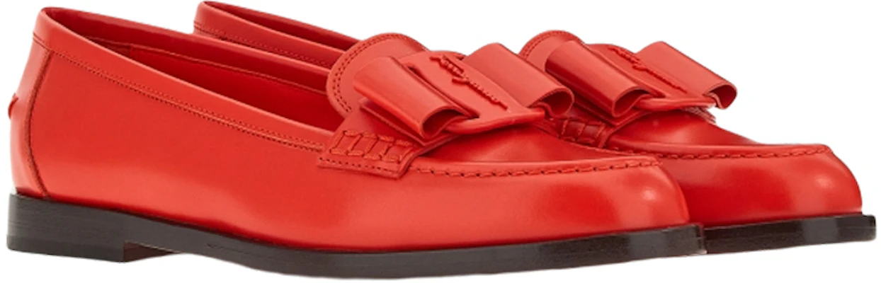 (W) FERRAGAMO Viva Bow Flats 'Kulit Merah' 01C952-751752 Order (W) FERRAGAMO Viva Bow Flats 'Kulit Merah' 01C952-751752