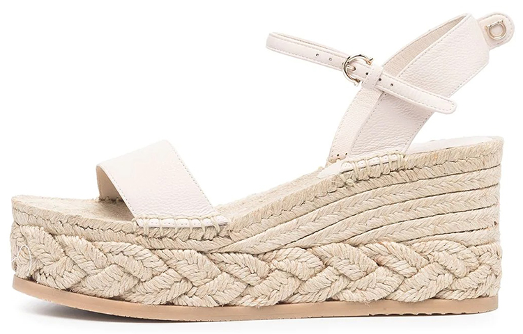 (W) FERRAGAMO Wedge Espadrille Sandals 'Beige'