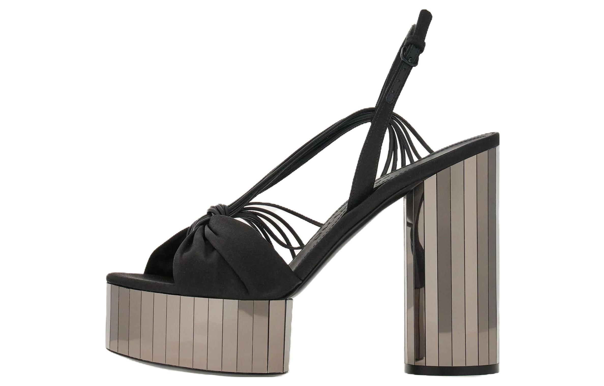 (Women) FERRAGAMO Sabrina Mirrored Platform Heels 'Black' 01G169-763571