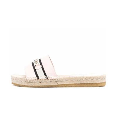 (W) FERRAGAMO Woven Sandals 'Pink Horsebit'