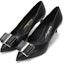 Lookbook (W) FERRAGAMO Zaia "Black Double Bow" Tumit Tinggi Hitam 01R557-737368