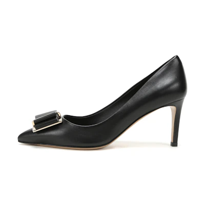(W) FERRAGAMO Zeri 70 'Double Bow Pump Black'