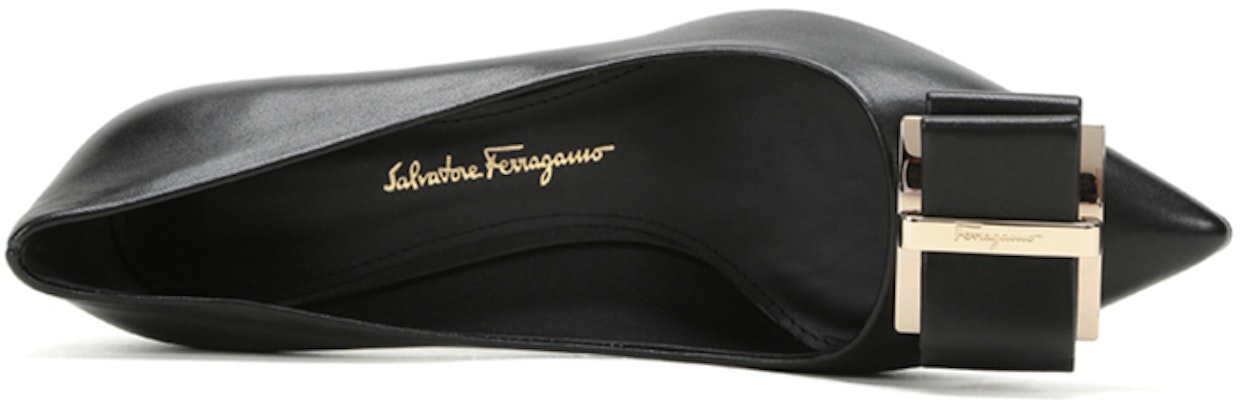 関税込★FERRAGAMO★弓ディテールナッパスライド Buy (Women) FERRAGAMO Zeri 70 'Double Bow Pump Black' 01P337