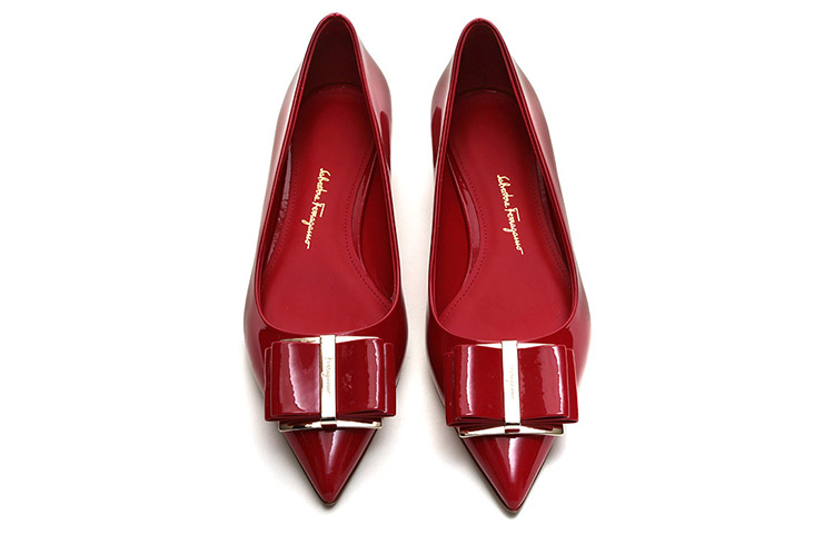 Shop (W) 菲拉格慕ZERI红色漆皮双蝴蝶结鞋 01P335-704659