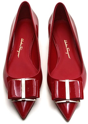 (W) 菲拉格慕ZERI红色漆皮双蝴蝶结鞋 01P335-704659 Shop (W) 菲拉格慕ZERI红色漆皮双蝴蝶结鞋 01P335-704659