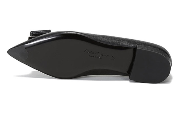 (W) FERRAGAMO Zerio 'Black Bow Tie Pointed Flats' 圖 6