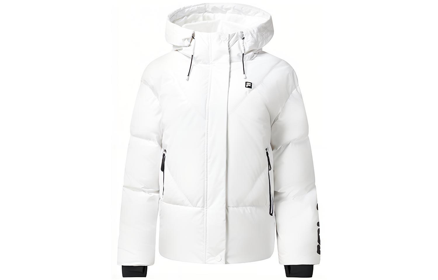 Buy (Women) FILA  Athletics Logo Full-Zip Hooded Down Jacket - Jade White. A11W243904F-WT