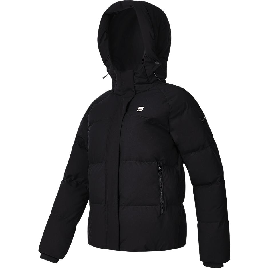 (Women) FILA  Black Hooded Winter Down Jacket Warm Fitness Coat A11W341907FBK 圖 2