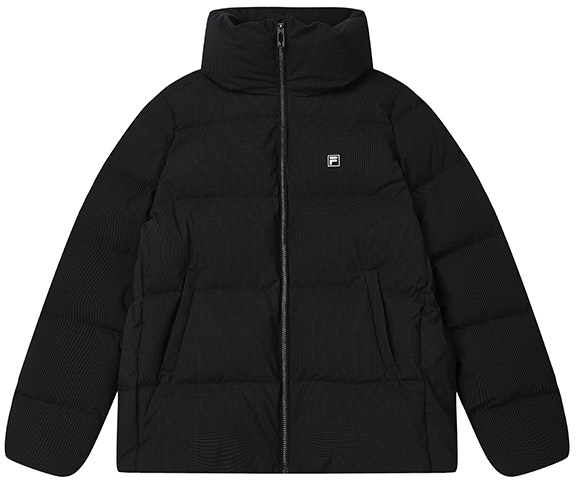 women-fila-black-logo-plaid-down-jacket-sportswear-lifestyle-series-f11-w147907-f-bk