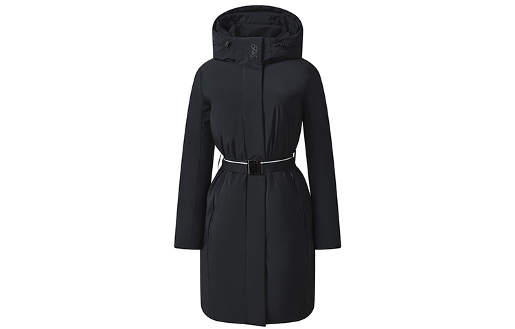 Order (Women) FILA  Black Mid-Length Hooded Down Jacket Winter Warm Coat A11W245909F-BK