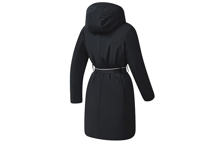 Lookbook (Women) FILA  Black Mid-Length Hooded Down Jacket Winter Warm Coat A11W245909F-BK