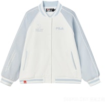 (Women) FILA Casual Colorblock Knit Baseball Jacket Sunlight Blue F11W249501F-LB (Women) FILA Casual Colorblock Knit Baseball Jacket Sunlight Blue F11W249501F-LB